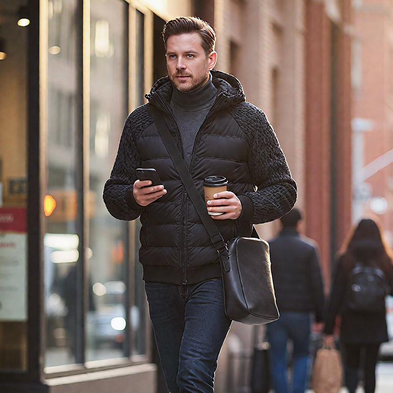 Oskar - Herrejakke vindtett og polstret med hette