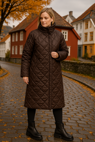 Ofira – Dobbeltsidig vattert kåpe med leopardprintfôr