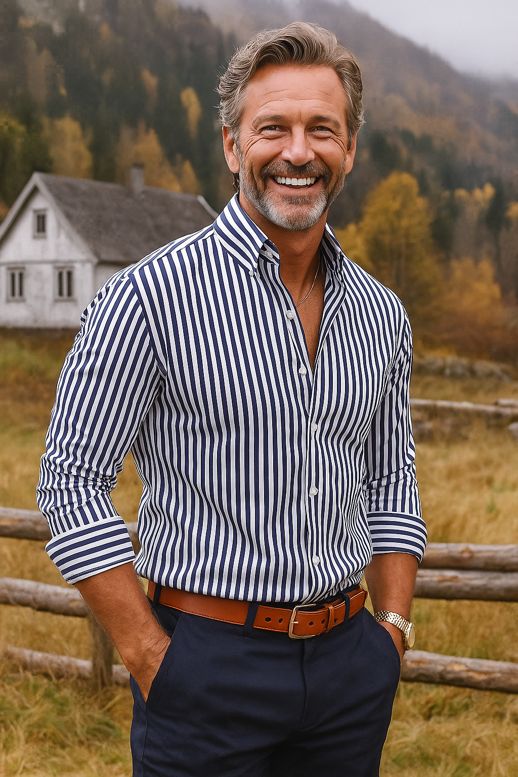 Emiliano™ – Stripet Langermet Skjorte