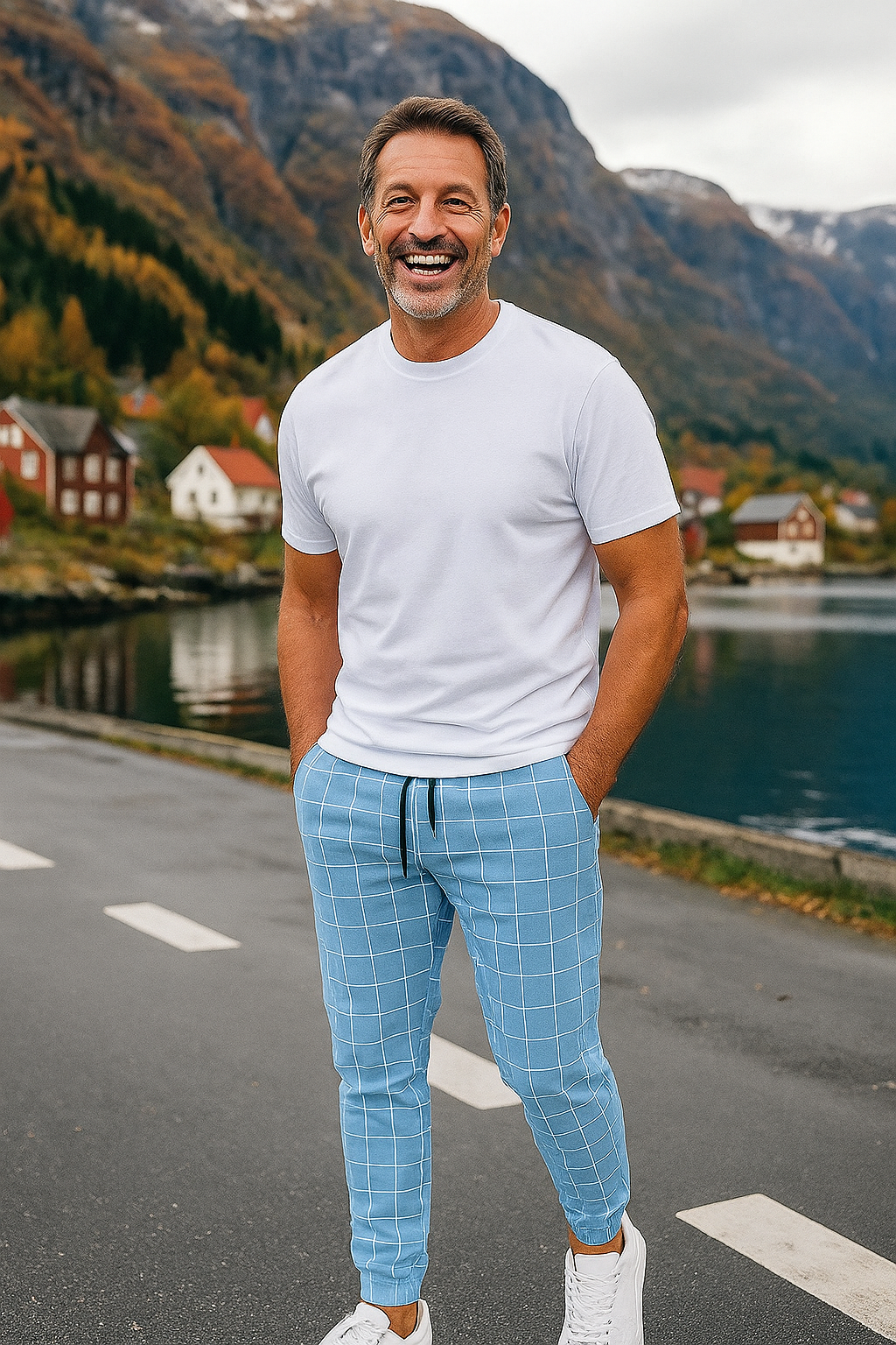 Tordis™ - Rutete Bukser med Strikk