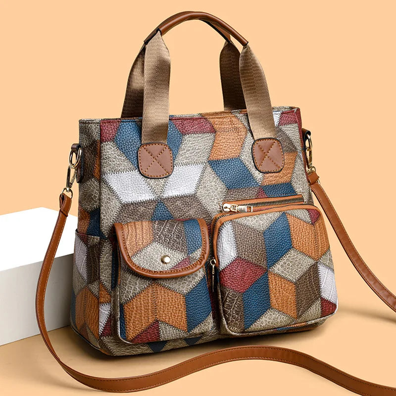 Udna - Mosaic Leather Handbag