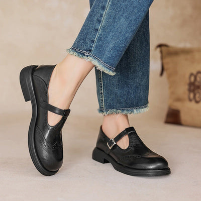 Velda - Elegante mary janes i skinn