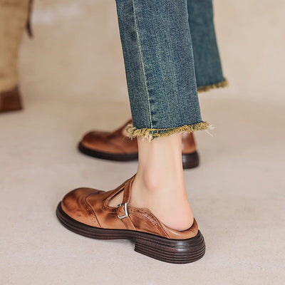 Velda - Elegante mary janes i skinn