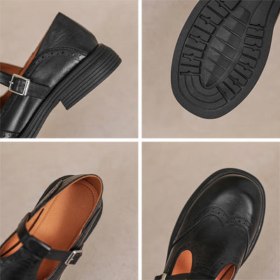Velda - Elegante mary janes i skinn