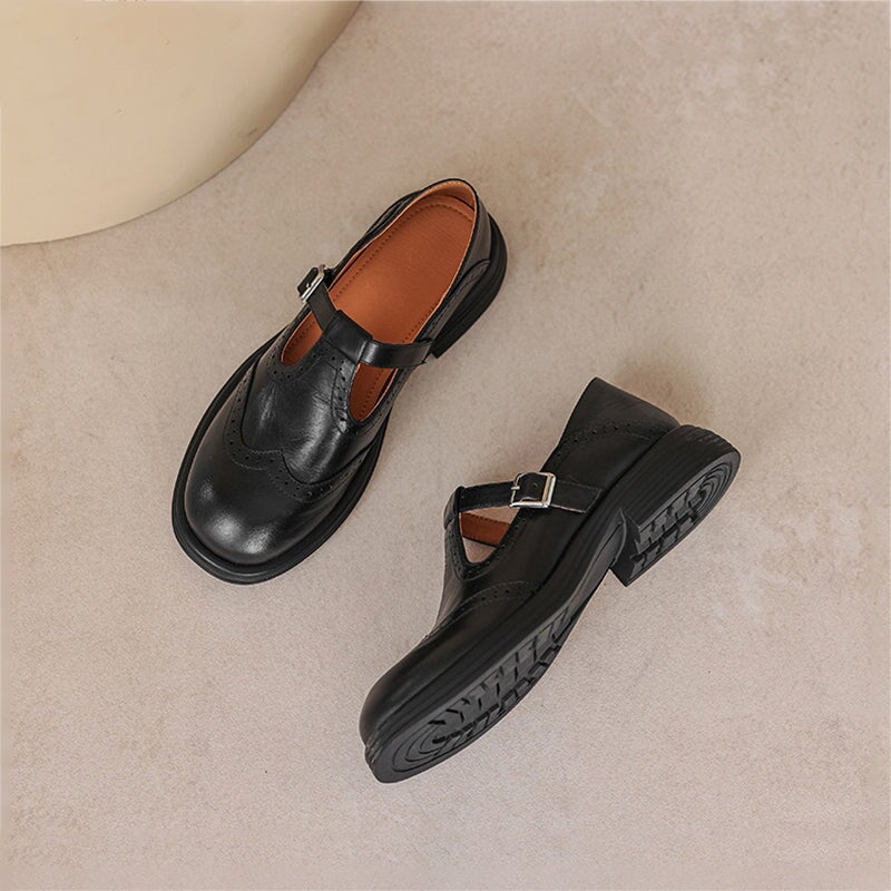 Velda - Elegante mary janes i skinn