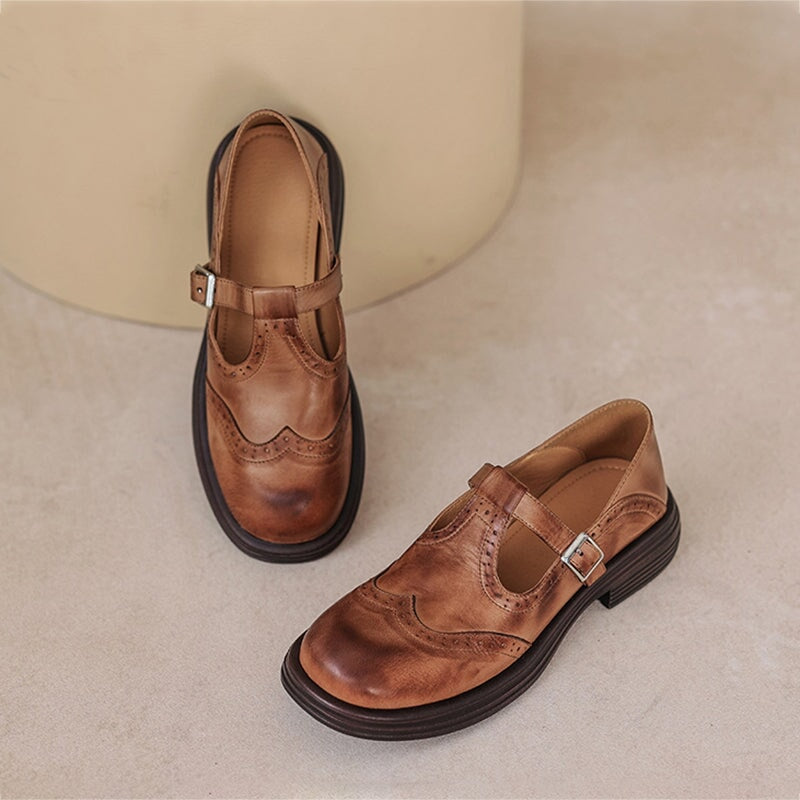 Velda - Elegante mary janes i skinn