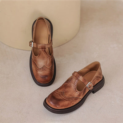 Velda - Elegante mary janes i skinn