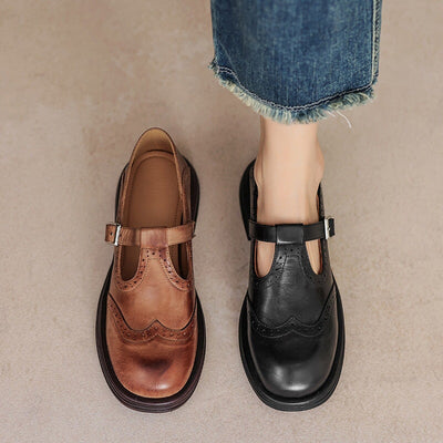 Velda - Elegante mary janes i skinn